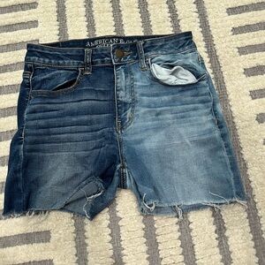 American eagle hi rise jegging two‎ tone shorts